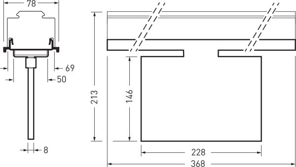 Piktogramm Rettungsweg Acrylglasplatte dpls Doppelseitig nach unten
