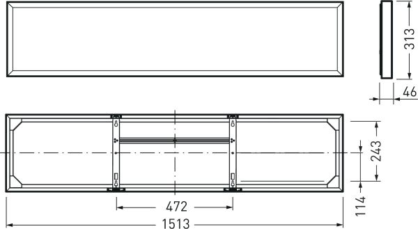 LED-Deckenanbauleuchte 50W 4000K 6000lm ws Konv Dimmung DALI IP20 1513x313x46mm