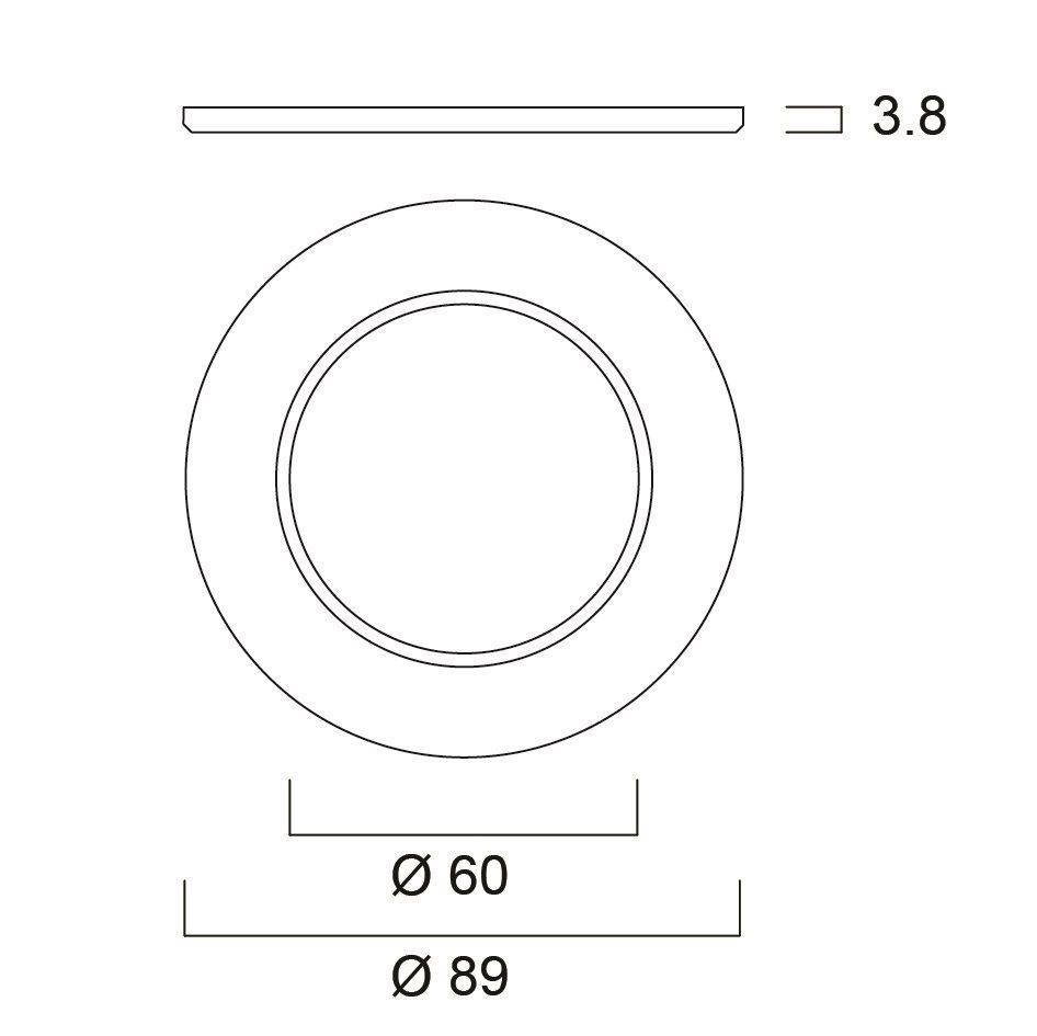 Dekorelement sw START Alu Ø89mm H3,7mm 3 Stück
