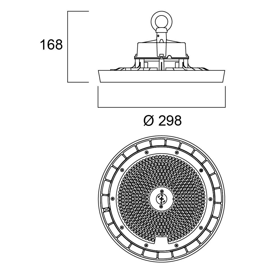 LED-Hallenleuchte 4000K Granit 80W 1LED 13000lm Konv sym Dimmung 0-10 V IP65