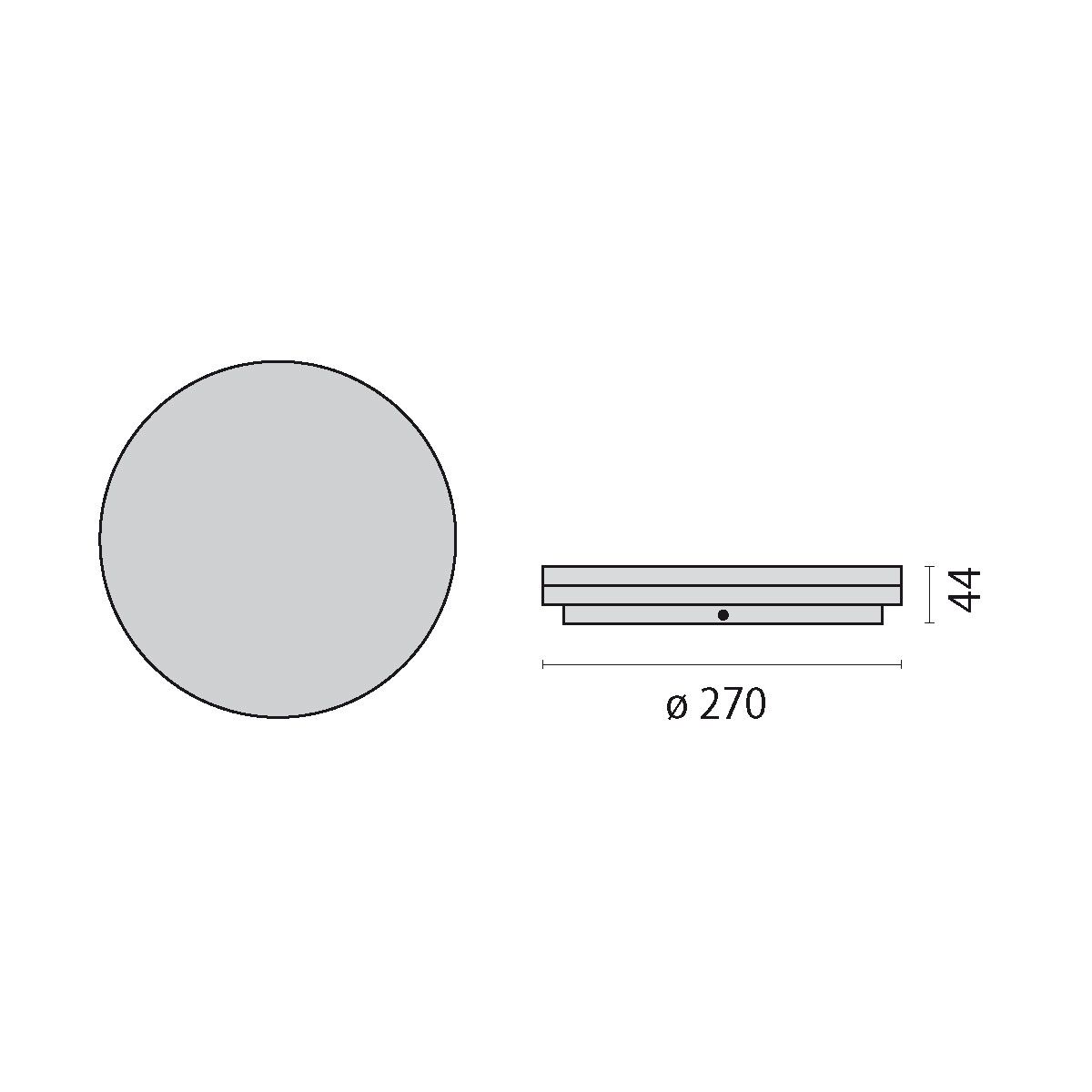 LED-Deckenanbauleuchte 24W 3000-4000K 2650lm si Dimmung DALI IP54 Ø270x44mm