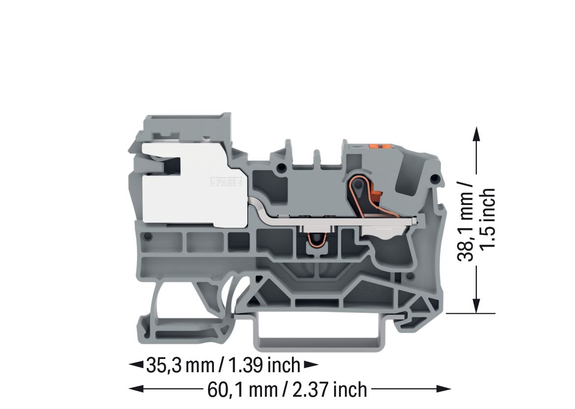N-Trennklemme 0,5-10qmm 51A 3x10mm gr Anschlussplatte erforderlich Federzugans