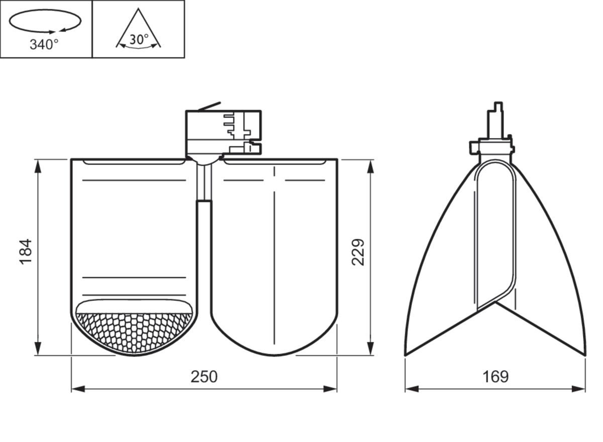 LED-Schienenstrahler 73,5 StoreFlow Konv 4000K 10000lm Dimmung DALI 1LED Alu IP20
