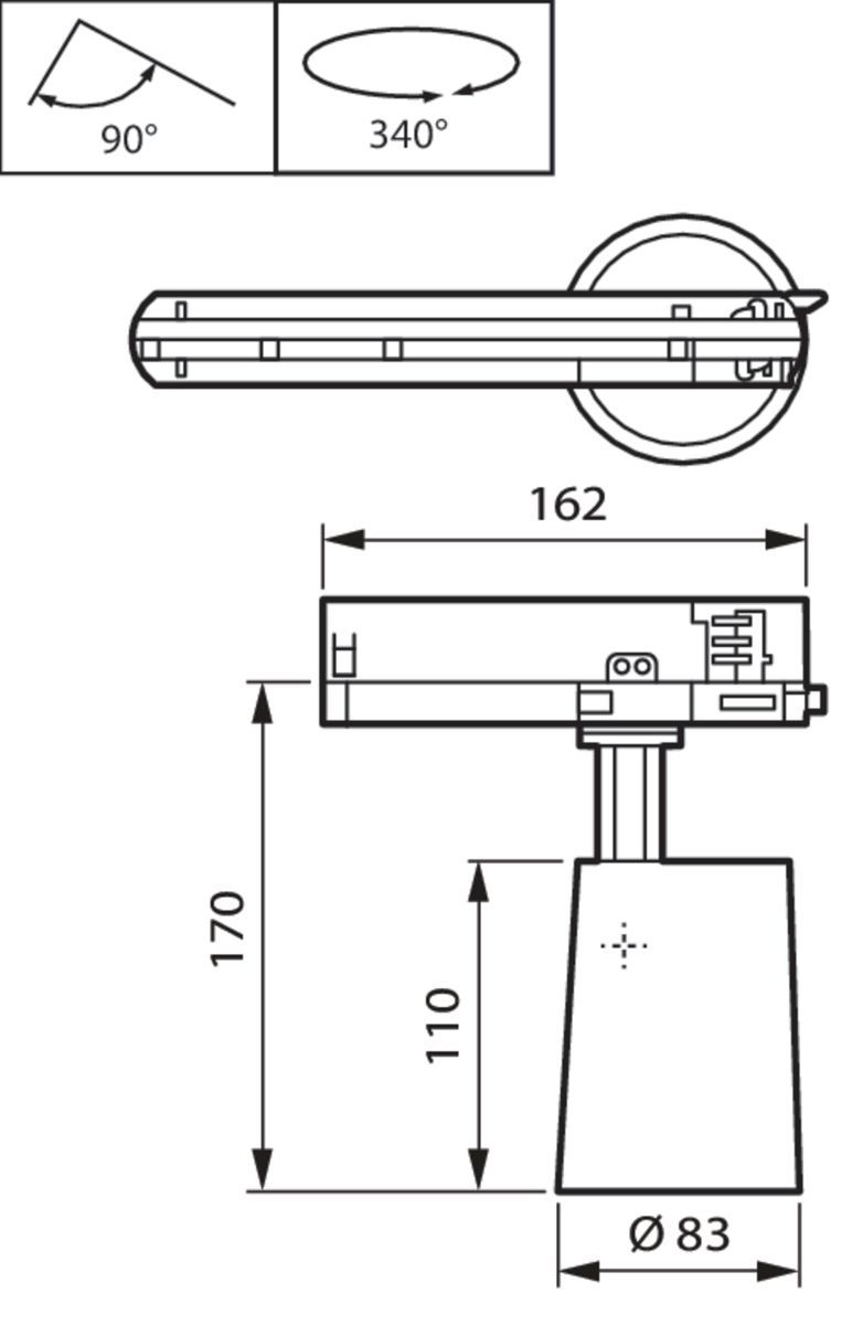 LED-Schienenstrahler 22W StoreFit 4000K 2800lm ws 1LED Alu IP20 mt 3Ph
