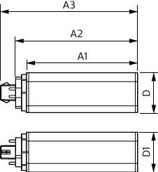 LED-Röhrenlampe GX24q-3 9W 4000K 1100lm E ws mattiert 120° AC Ø42x142mm 20-60V