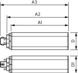 LED-Röhrenlampe GX24q-4 18,5W 3000K ws 2100lm F mattiert 120° AC Ø42x166mm