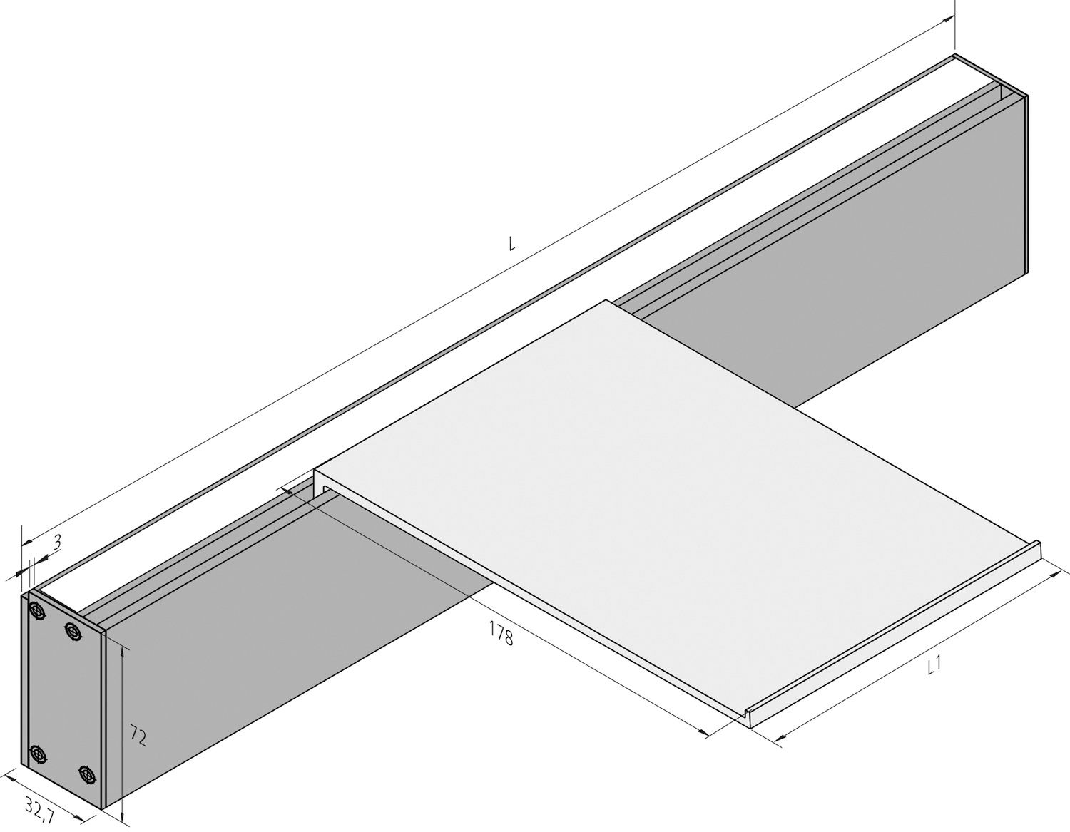 LED-Wandanbauleuchte 16,8W 2700-5000K 745lm edst IP20 1200x73x33mm
