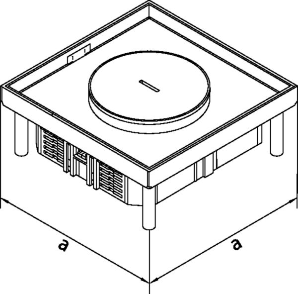 Kassette nivellierbar VA quadrat 244mm 95-282mm 95mm nass