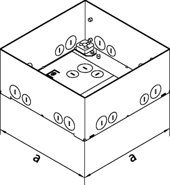 Unterflur-Gerätedose 12f 200mm quadrat