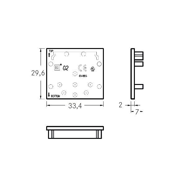 Endkappe ws Kst L33,4mm B29,6mm H7mm