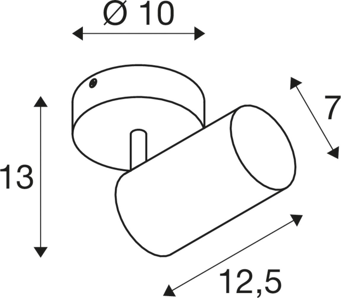 LED-Anbaustrahler 10W ws mt IP20 1LED 125x70x130mm Alu GU10