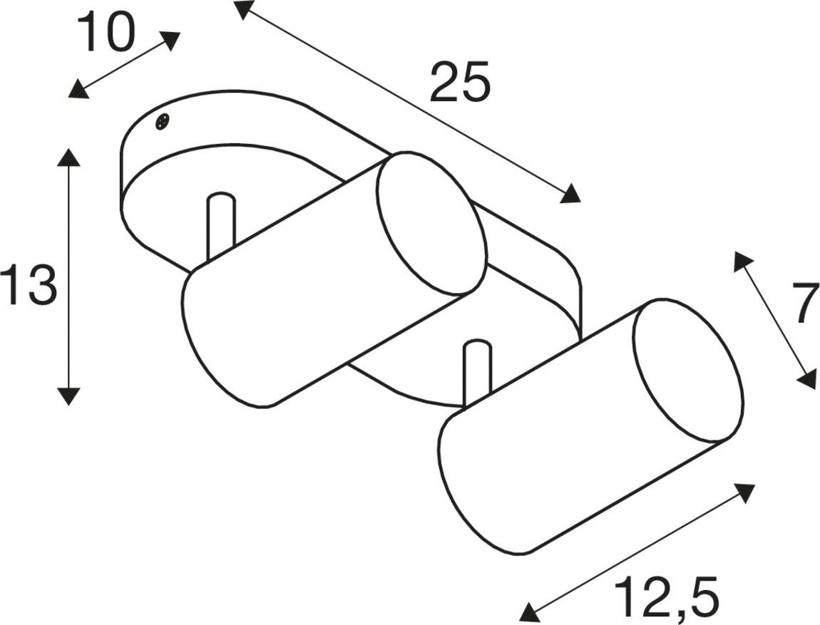 LED-Anbauleuchte 10W ws IP20 GU10 125x70x130mm