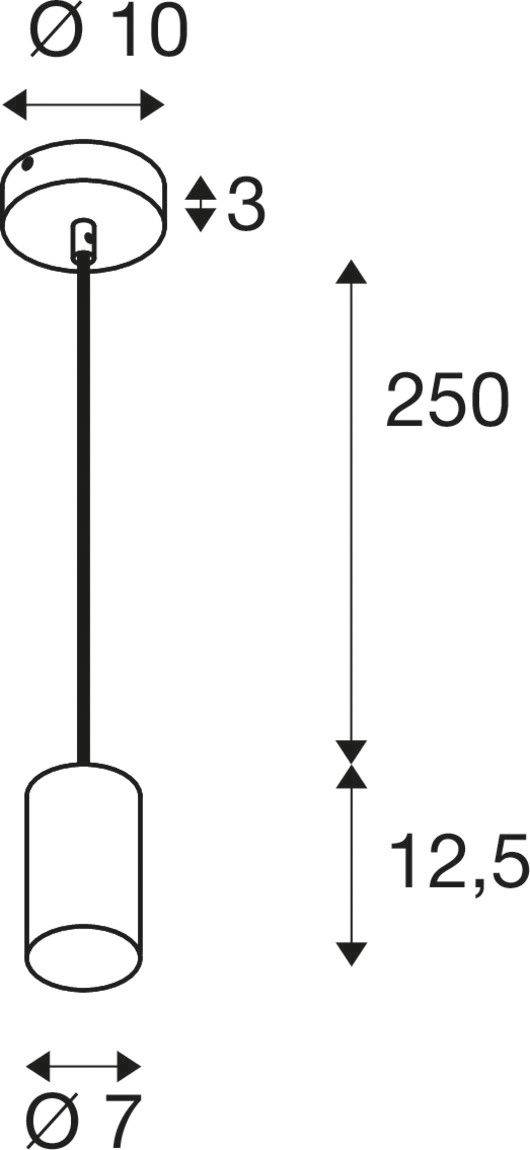 LED-Pendelleuchte 10W GU10 sym IP20 1LED LED austauschbar Ø70mm 70x70x125mm