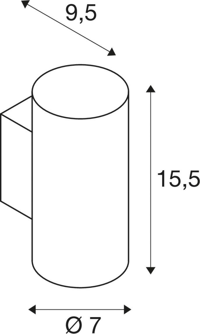 LED-Wandanbauleuchte 10W ws IP20 GU10 95x70x155mm