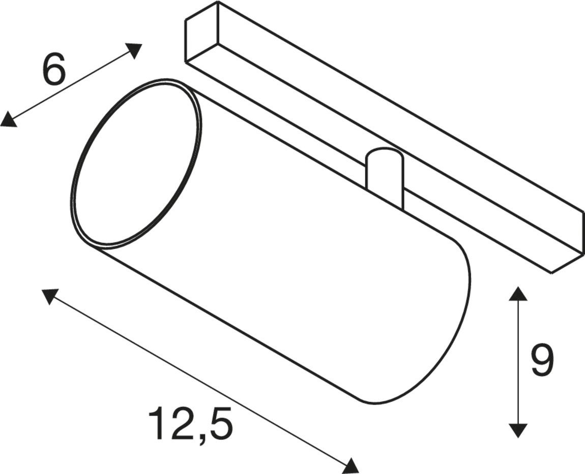 LED-Schienenstrahler 16W NUMINOS 2700K 1030lm Dimmung DALI 1LED Alu IP20 ws mt