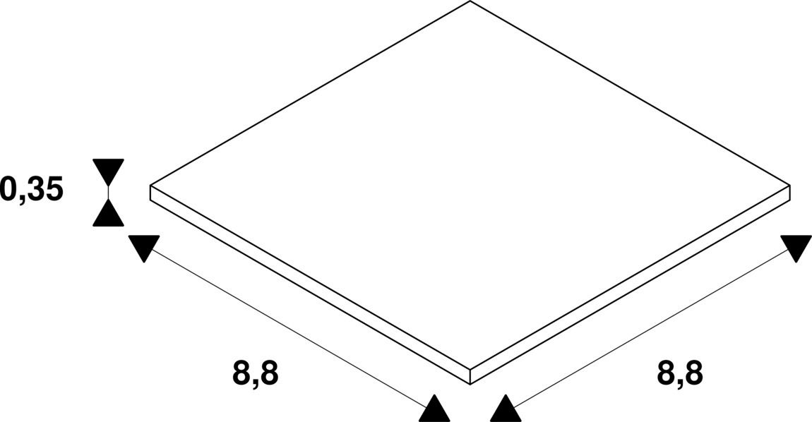 Abdeckung ws Kst L88mm B88mm H3,5mm