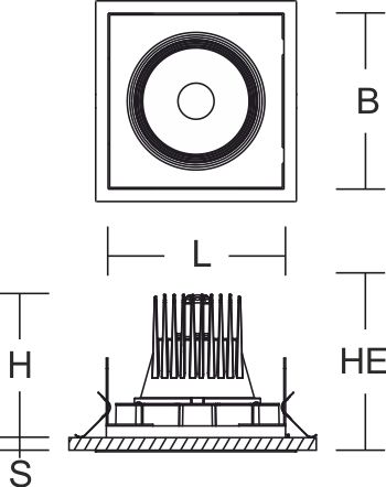 LED-Einbaustrahler 25W MAGCARDO 3000K sw 3250lm Dimmung DALI 1LED Alu IP20 mt