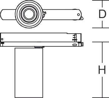 LED-Schienenstrahler 29W DEECOS 3000K ws 3050lm Konv Dimmung DALI 1LED Alu IP20