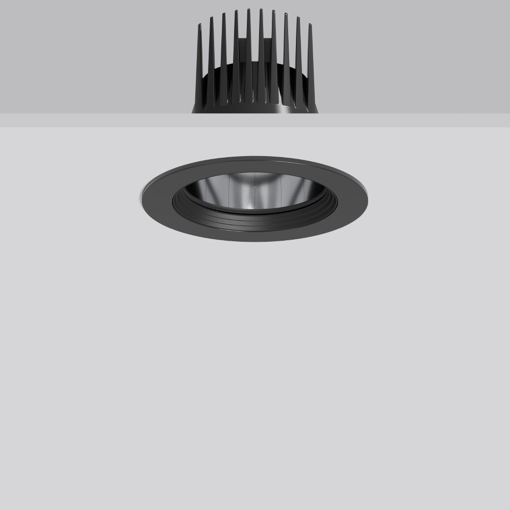 LED-Einbaustrahler 25W HELEDON 4000K Alu 3350lm 1LED IP20 sw mt RF:hochglänzend