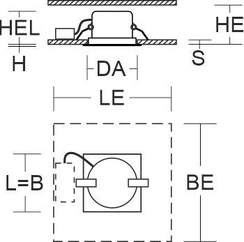 LED-Einbaustrahler 41W Ledona 3000K 1LED 1500lm Konv Dimmung DALI Alu IP65 ws mt