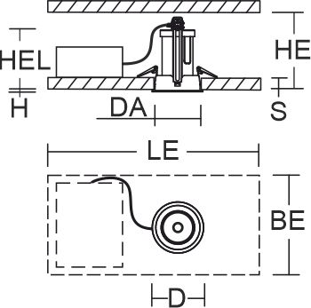 LED-Einbaustrahler 29W DEECOS 3000K 1LED 2900lm Konv Dimmung DALI Alu IP20 sw mt