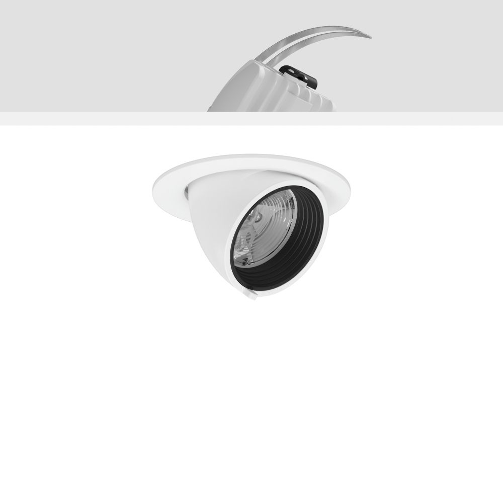 LED-Einbaustrahler 29W GOLAS 4000K 1LED 3250lm Konv Alu IP20 ws mt Ø/EB133mm