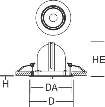 LED-Einbaustrahler 29W GOLAS 4000K 1LED 3250lm Konv Alu IP20 ws mt Ø/EB133mm