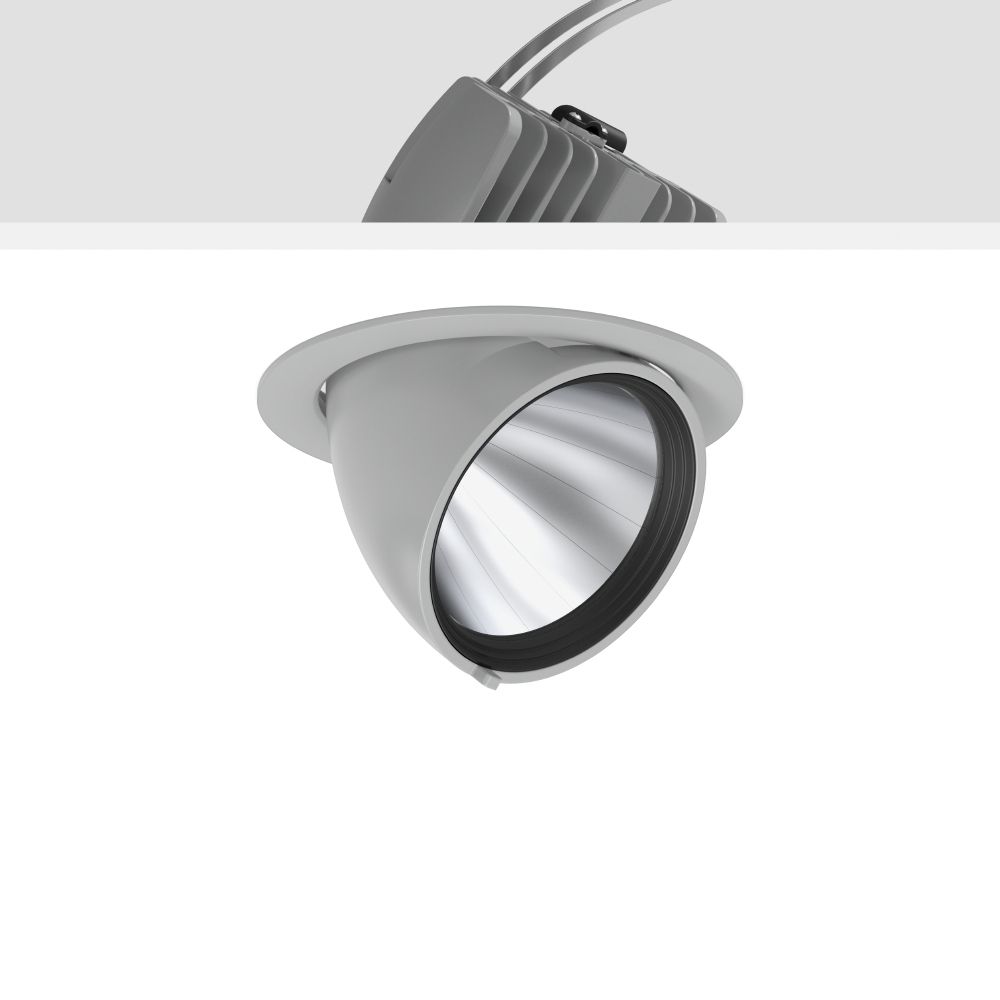 LED-Einbaustrahler 22W GOLAS 3000K 1LED 2150lm Konv Alu IP20 si mt Ø/EB168mm