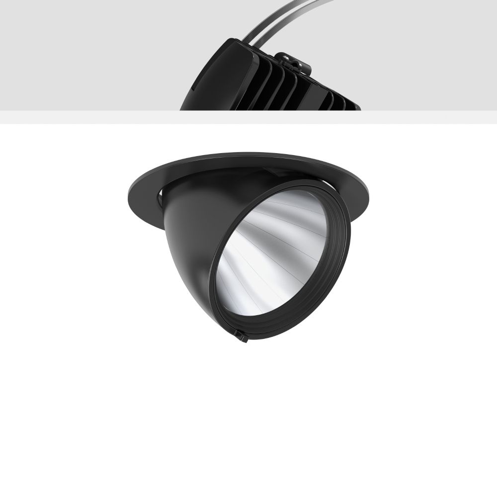 LED-Einbaustrahler 25W GOLAS 4000K 1LED 3200lm Konv Alu IP20 sw mt engstrahlend