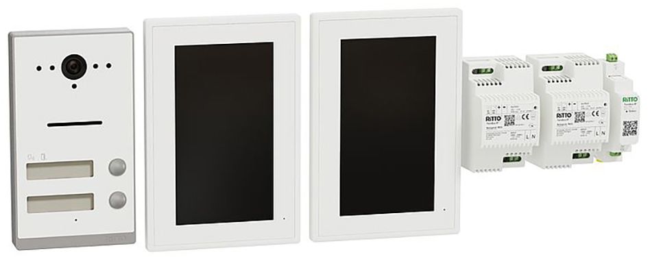 Video-Türsprechset 2Draht 2xTeiln AP/AP anthgr gr Aufputz/Aufputz 1LS