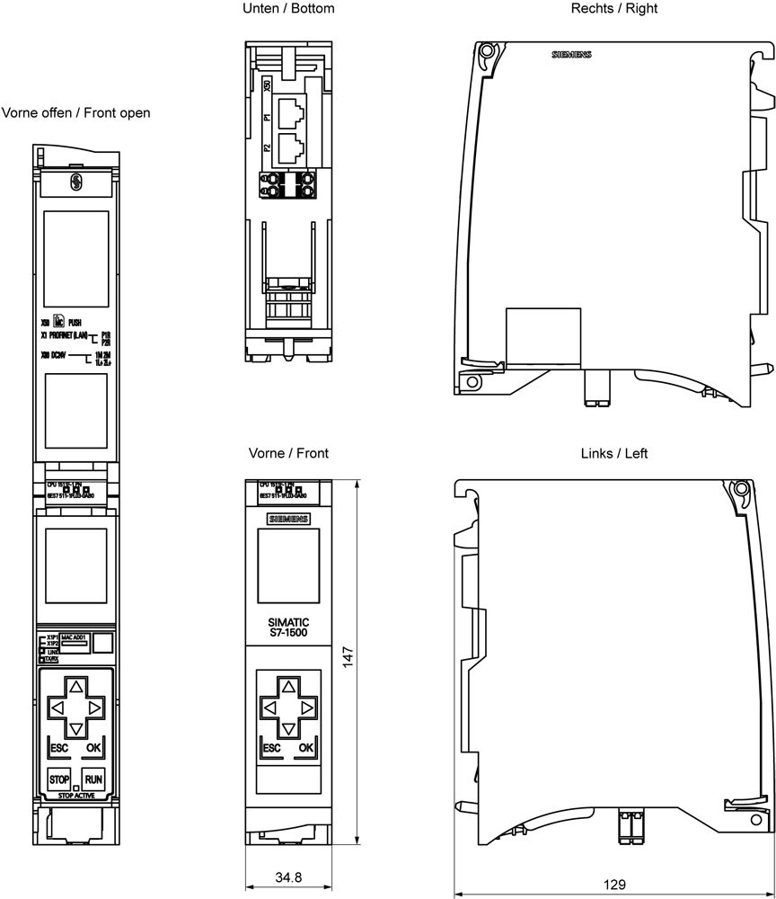 SPS-Steuerung modular 19,2-28,8VDC m.Display
