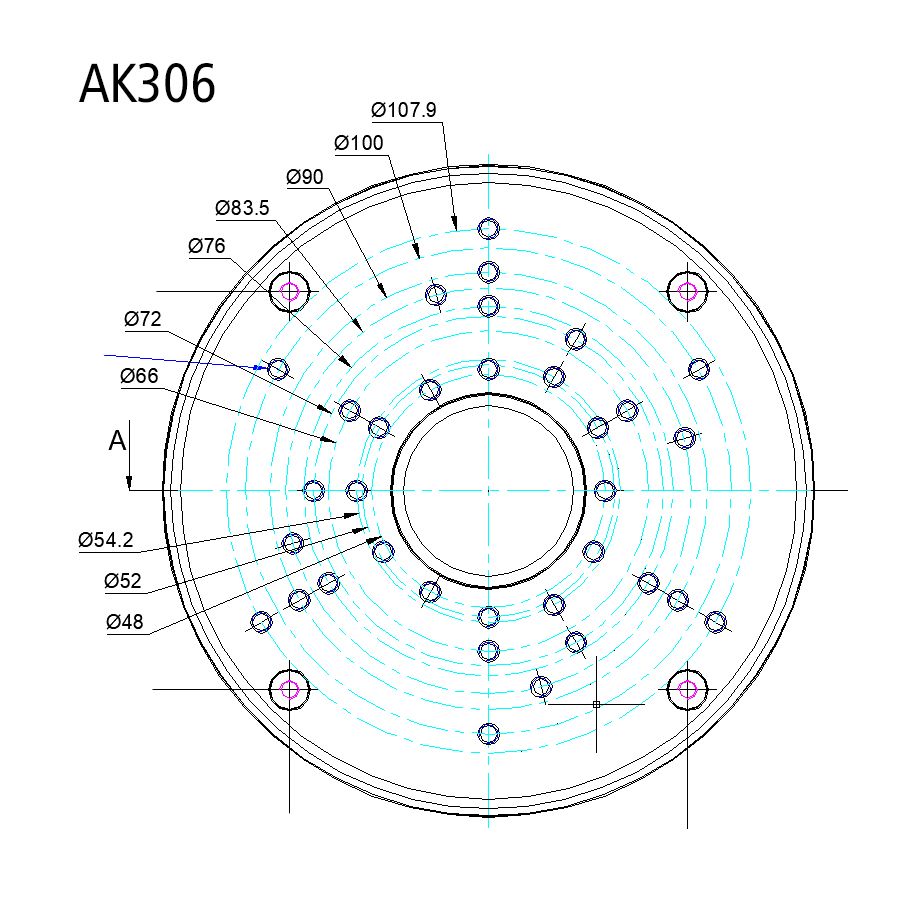 Abzweigdose IP66 Ø134x57mm ws Alu hfr Wand/Decke