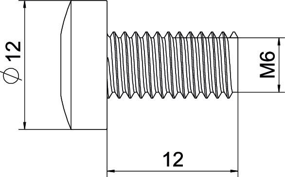 Flachrundschraube M6x12mm Flachkopf TX SW10 g/vz 1/4Zoll