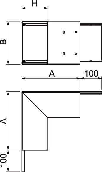 Außeneck LF-K 200x120mm 90° UT/OT f.Funkterh ST