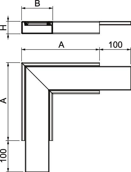 Flachwinkel BS-K 90° I90 besch 100x40mm ws I90I:100x40mm E90 lose