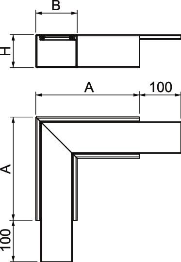 Flachwinkel LF-K UT/OT 100x80mm ST vz hfr f.Funktionserh