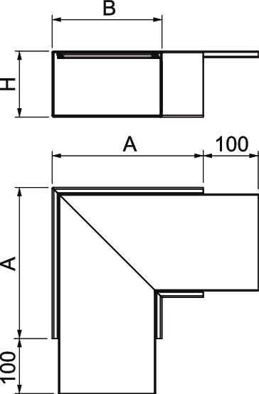 Flachwinkel LF-K UT/OT 200x120mm ST vz hfr f.Funktionserh
