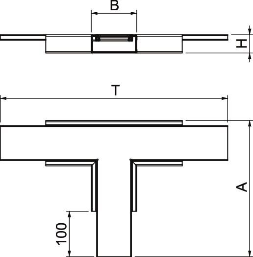 T-Stück BS-K I90 E90 vz 100x40mm lose
