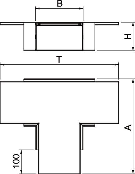 T-Stück BS-K I90 E90 vz 200x120mm lose