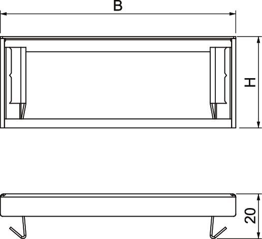 Endstück BS-K li/re I90 E90 besch 105x41mm ws