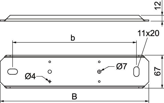 Auflageprofil 300x67x12mm