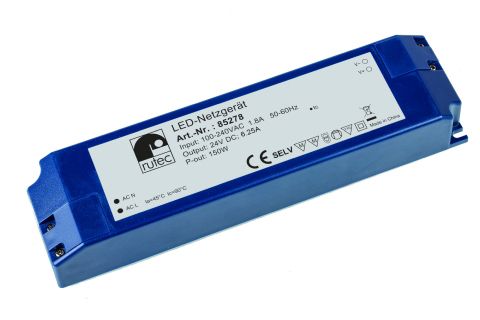 LED-Trafo 150W 6250mA 24V IP20 Kstgeh stat 204x53,5x30mm