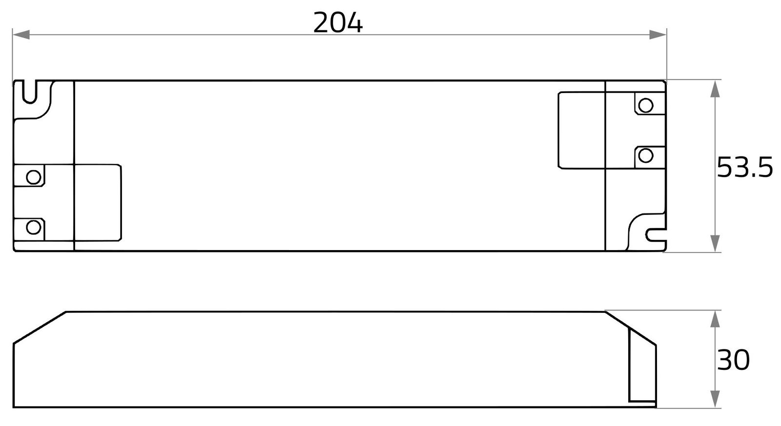 LED-Trafo 150W 6250mA 24V IP20 Kstgeh stat 204x53,5x30mm
