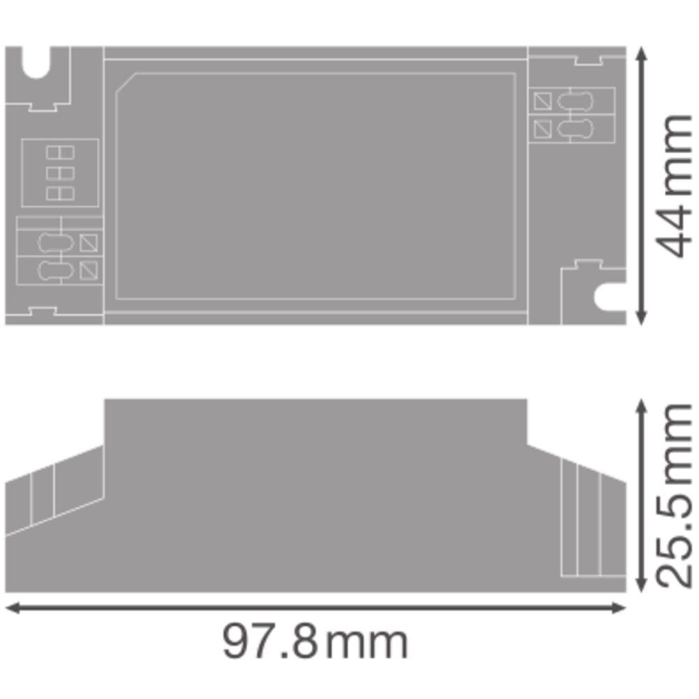 LED-Trafo 40W 700-1050mA 25-40V IP20 dyn Kstgeh 97,8x44x25,5mm