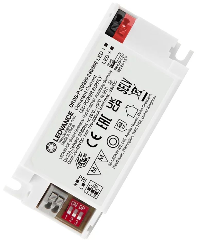 LED-Trafo 40W 700-1050mA 25-40V IP20 dyn Kstgeh 97,8x44x25,5mm
