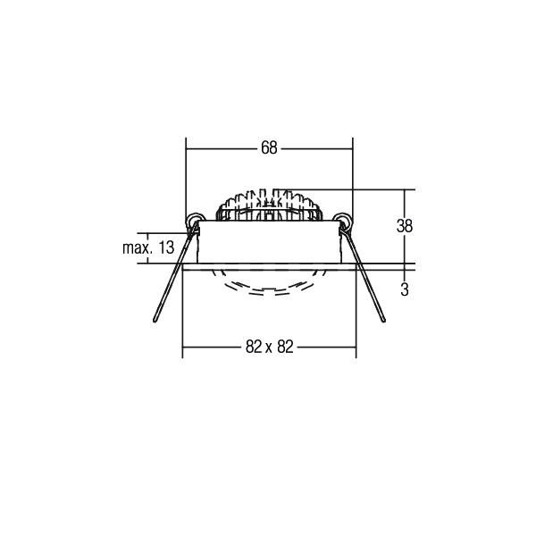 LED-Einbaustrahler 5W LOOP-S 3000K 450lm Konv 1LED Kst IP20 ws mt RF:hochglänzend