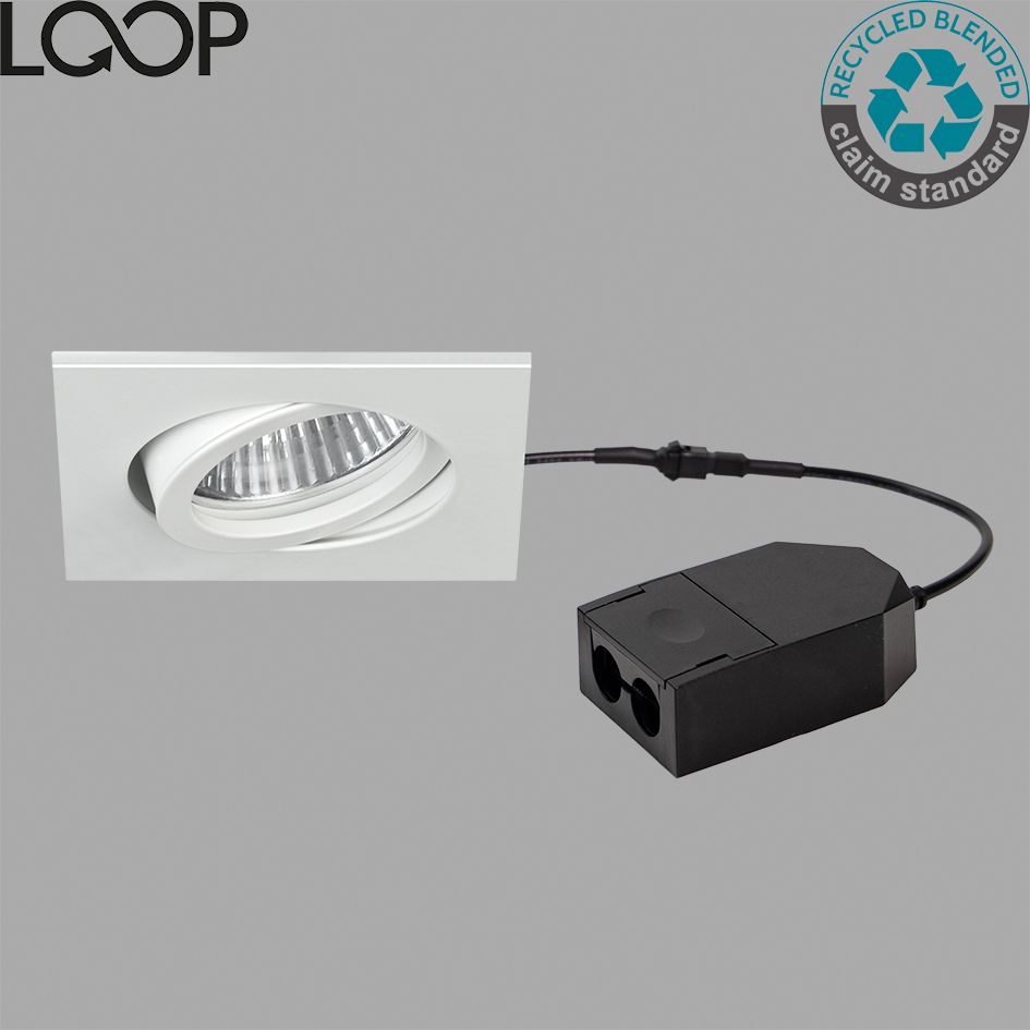 LED-Einbaustrahler 5W LOOP-S 3000K 450lm Konv 1LED Kst IP20 ws mt RF:hochglänzend