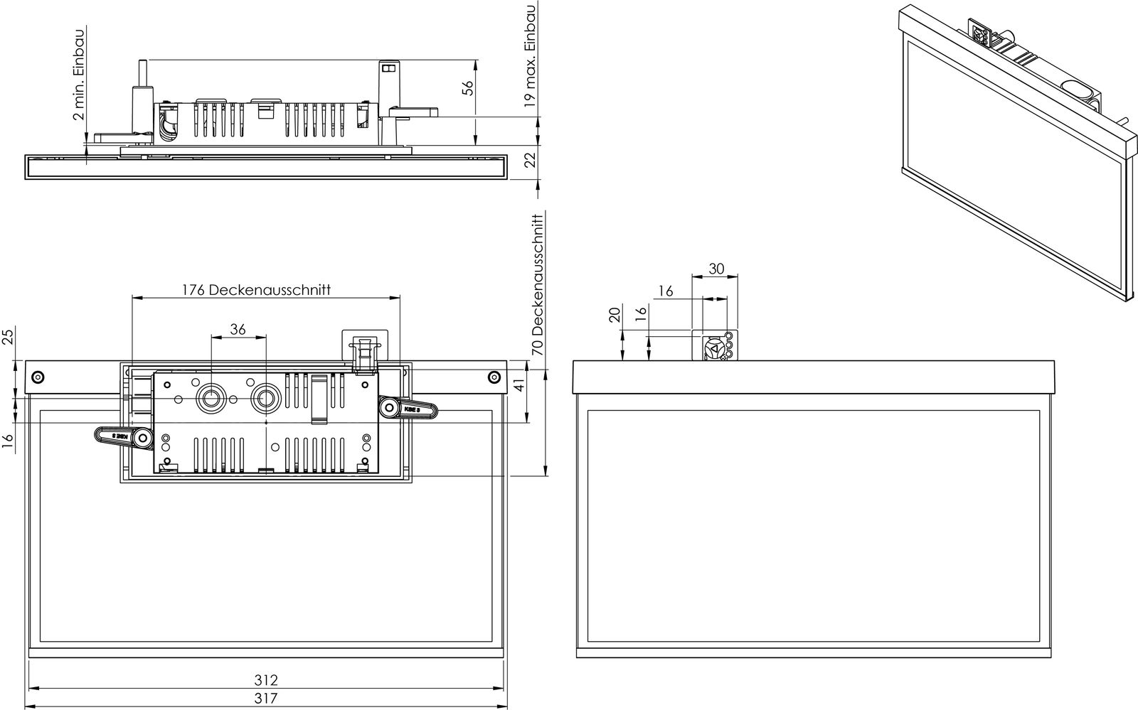 LED-Sicherheitsleuchte 5,6W IP40 EB 30m eins 1LED Einb ÜberwBaust dezentr