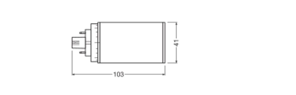 LED-Röhrenlampe G24q-1 6W 3000K 630lm F ws mattiert 120° AC Ø45x102,8mm 220-240V