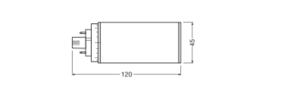 LED-Röhrenlampe GX24q-2 7W 4000K 800lm E ws mattiert 120° AC Ø45x119,8mm 220-240V